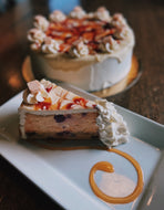 White Chocolate Orange Cranberry Cheesecake |  slice